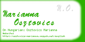 marianna osztovics business card